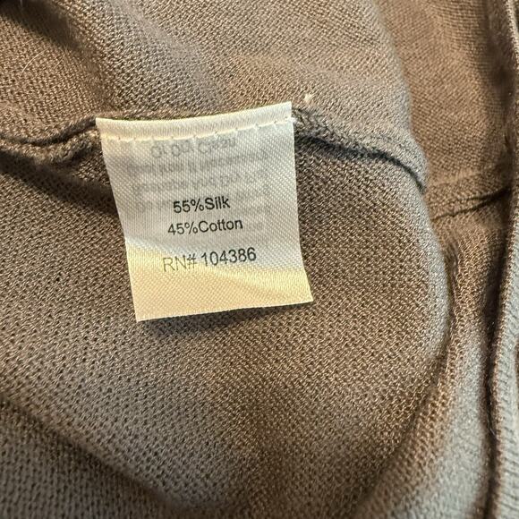 Garnet Hill Sweater Top Women’s LG Gray Silk Blend Lagenlook Oversized Dolman - Picture 6 of 11